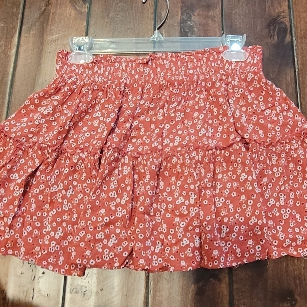 Princess Polly Pink Floral Ruffle Tier Mini Skirt Size 8 - Picture 7 of 8
